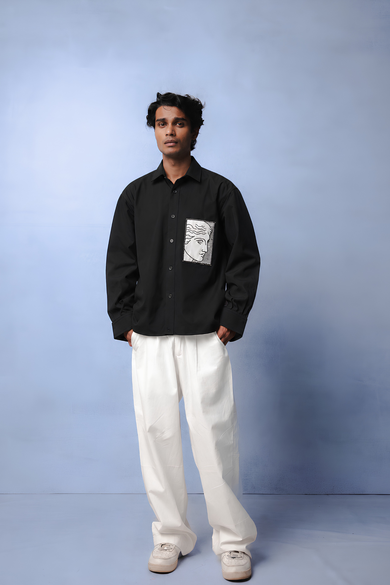 TIFFANY BLACK DYED SHIRT MEN