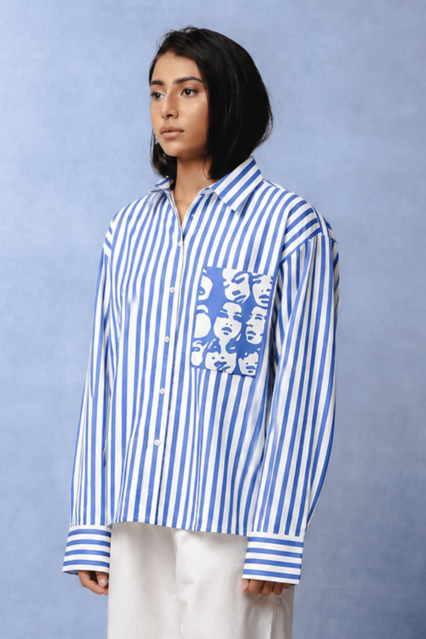 WINONA BLUE STRIPE SHIRT WOMEN
