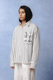 WINONA GREY STRIPE SHIRT WOMEN