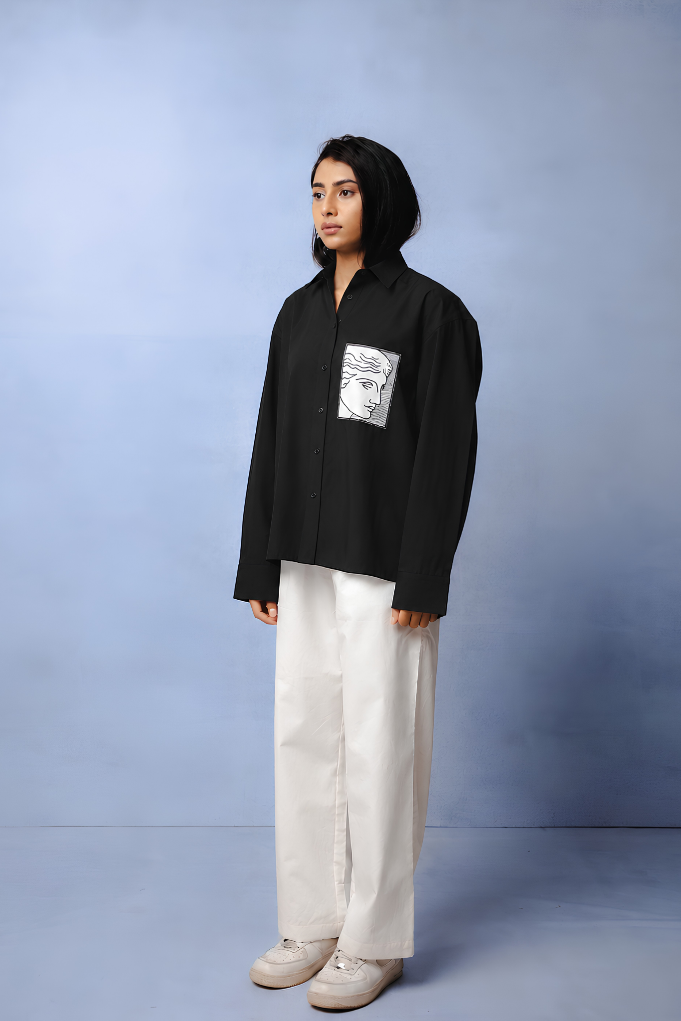 TIFFANY BLACK DYED SHIRT WOMEN