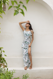 Floral Wave Midi Dress