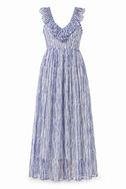 BLOCK BLISS MIDI DRESS BLUE