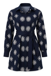 DENIM BLOSSOM MINI DRESS
