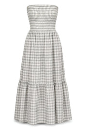 MISA CHECKED MAXI DRESS