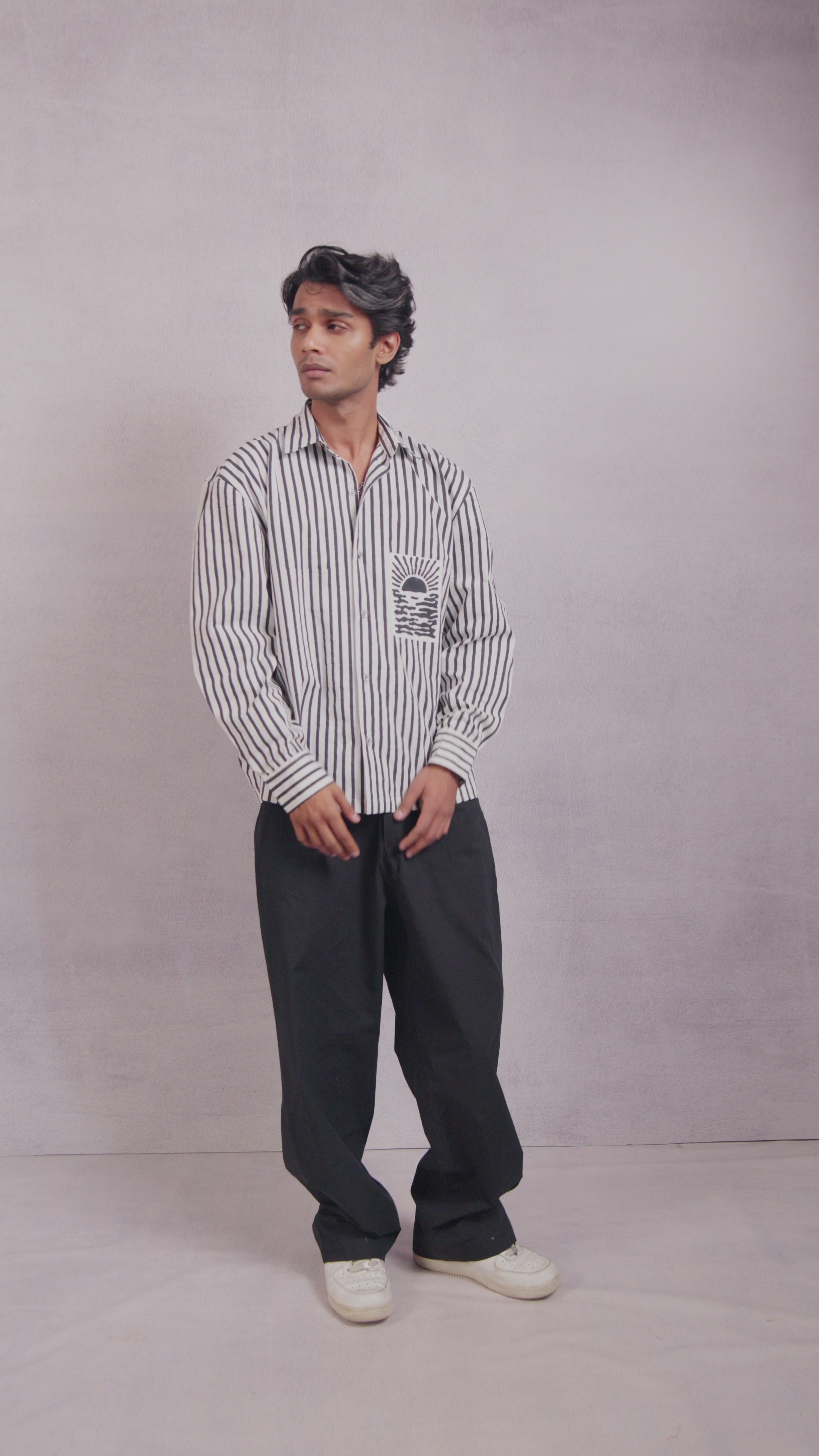 HORIZON STRIPE BLACK SHIRT
