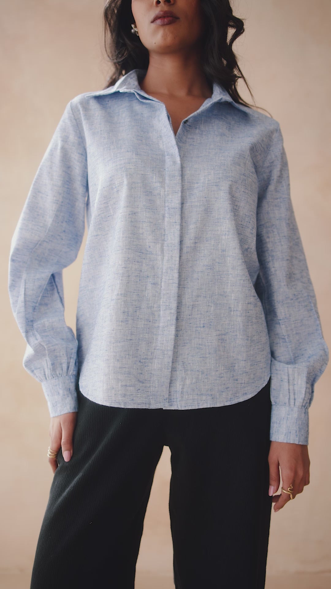 AZURE MIST LINEN SHIRT
