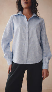 AZURE MIST LINEN SHIRT